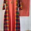 Double Shade Madras Checked Kurta Set