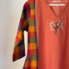 Double Shade Madras Checked Kurta Set