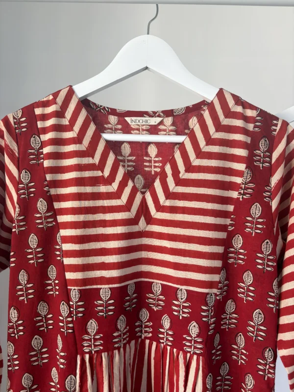 Brick Red Hand-Block Printed Kurta Set
