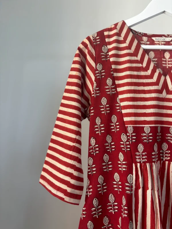Brick Red Hand-Block Printed Kurta Set