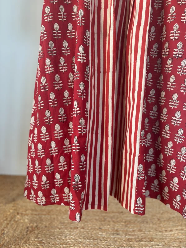 Brick Red Hand-Block Printed Kurta Set