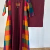 Deep Maroon Madras Checked Kurta Set