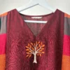 Deep Maroon Madras Checked Kurta Set