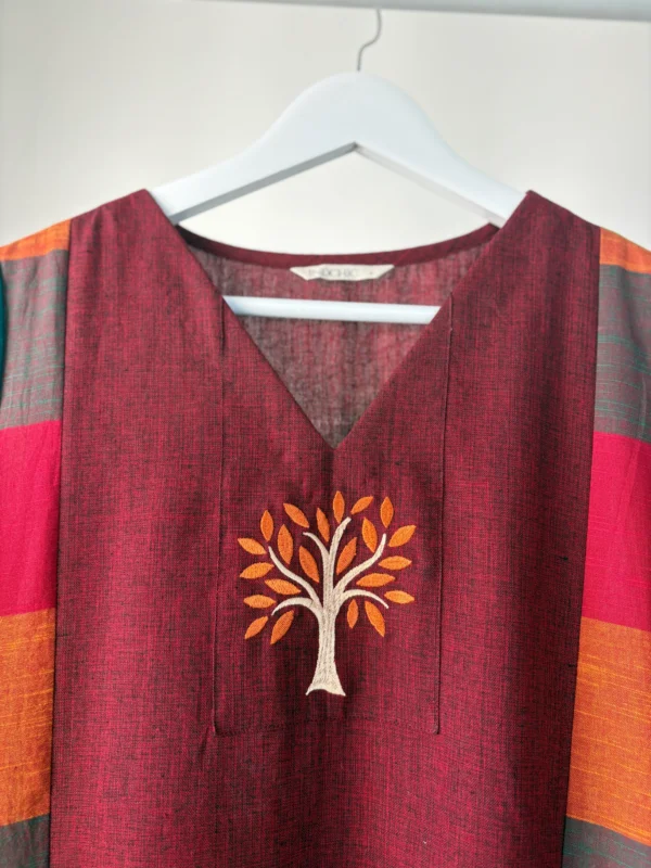 Deep Maroon Madras Checked Kurta Set