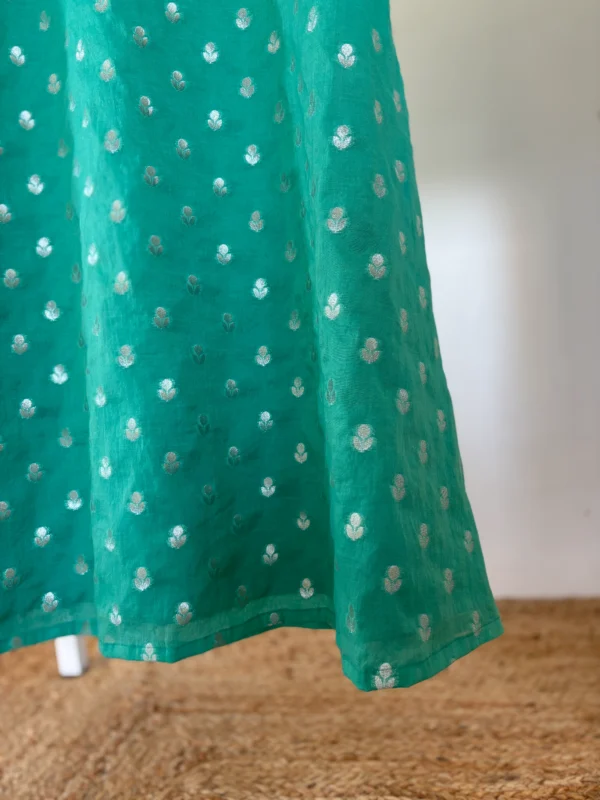 Turquoise Chanderi Set