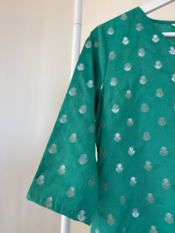 Turquoise Chanderi Set
