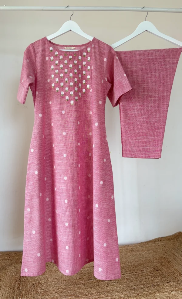 Pink Embroidered Kurta Set