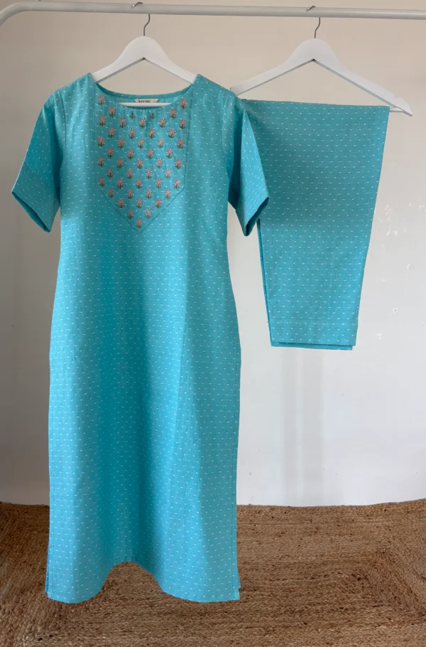 Dreamy Blue Embroidered Co-ord Set