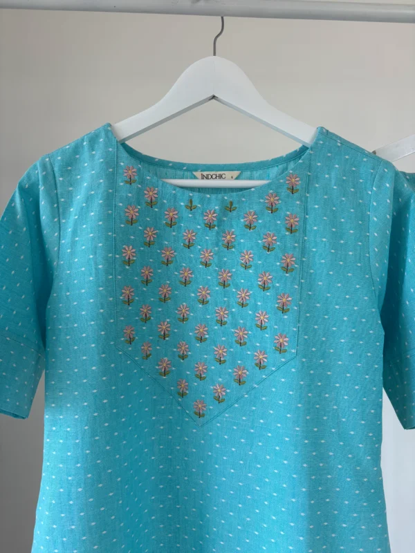 Dreamy Blue Embroidered Co-ord Set