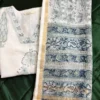 White handblock printed Kota Set