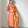 Pastel Coral Mul Chanderi set