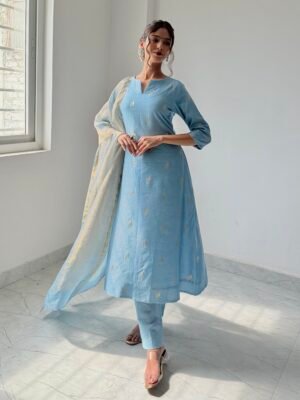 IMG_7563 Powder Blue Mul Chanderi Set