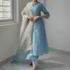 Powder Blue Mul Chanderi Set