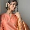 Pastel Coral Mul Chanderi set