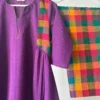 Violet Madras Checks Kurta Set