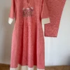 Salmon-Peach Embroidered Co-ord Set