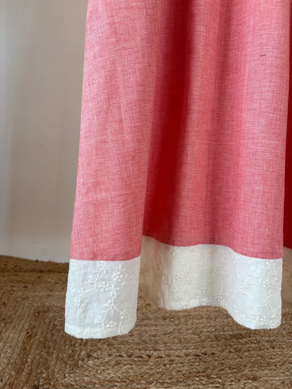 Salmon-Peach Embroidered Co-ord Set