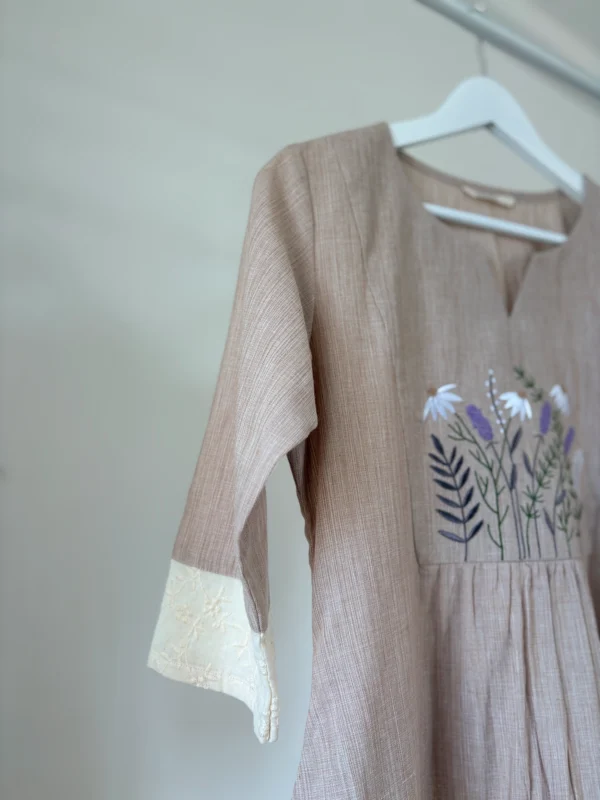 Tan Beige Embroidered Co-ord Set