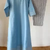 Powder Blue Chanderi Kurta Set
