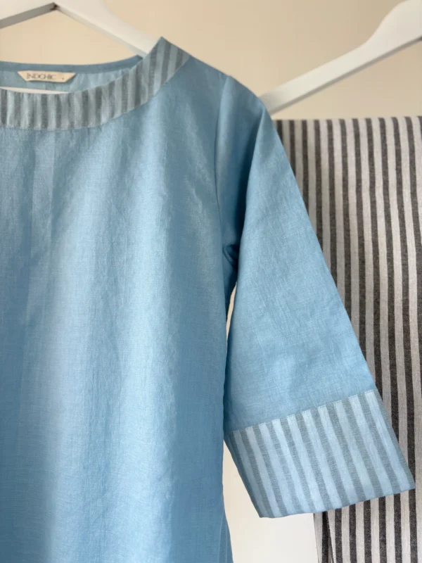 Powder Blue Chanderi Kurta Set