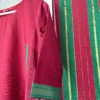 Maroon Mangalagiri Cotton with Madras Stripes