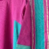Fuchsia Mangalagiri Cotton with Madras Stripes