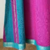 Fuchsia Mangalagiri Cotton with Madras Stripes