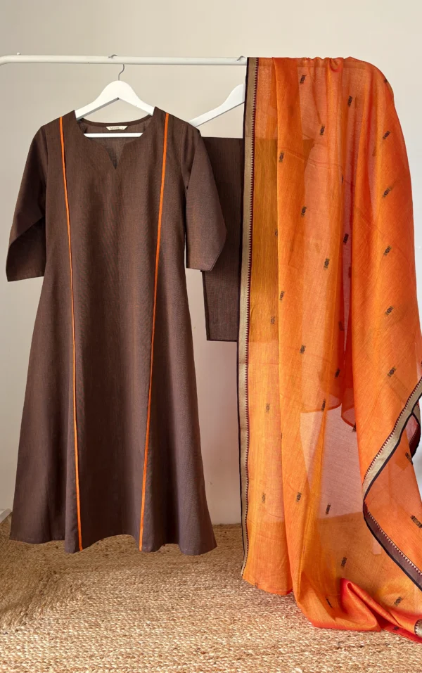 Double shade Deep Brown-Orange Set
