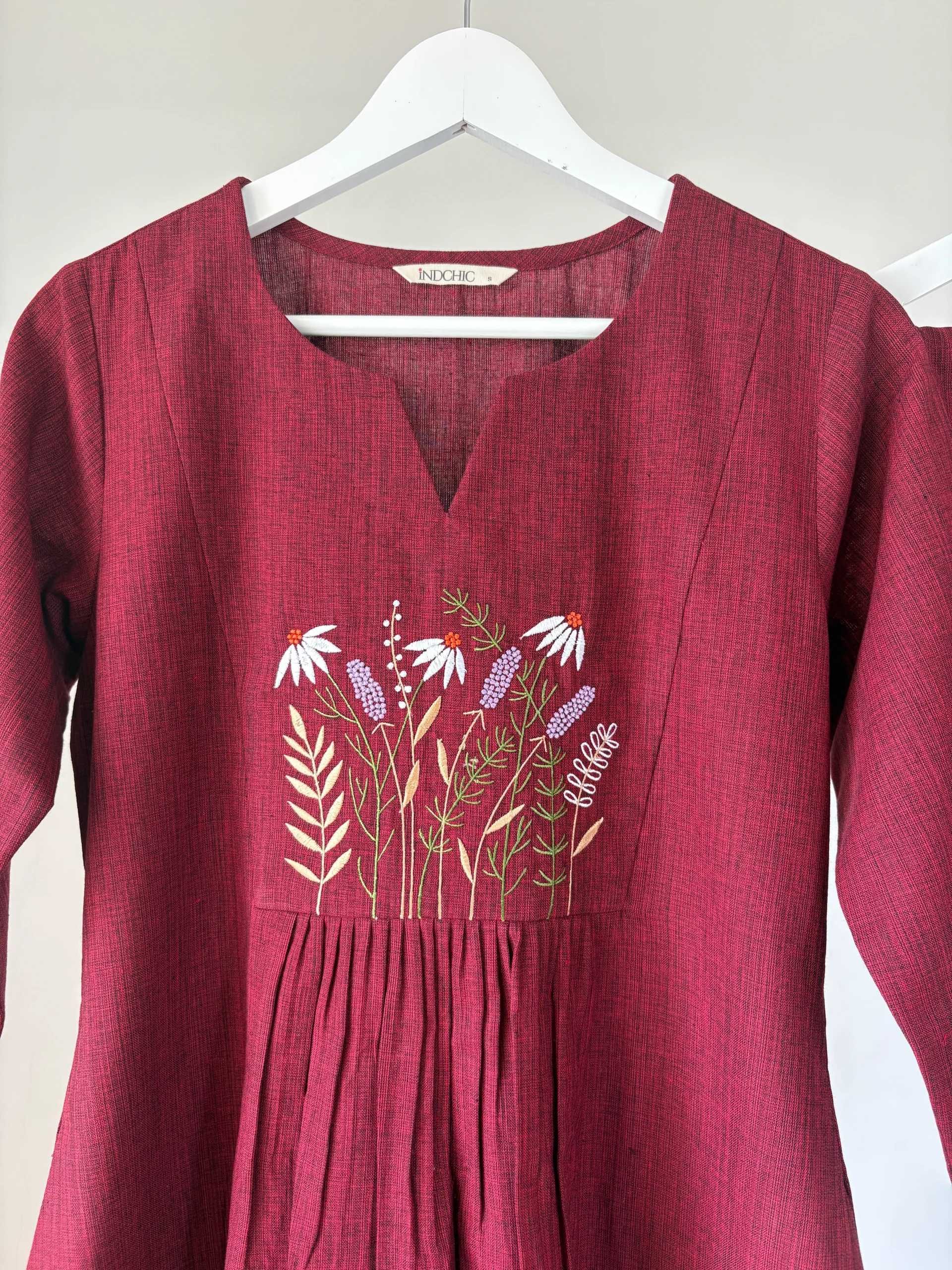 Deep Maroon Embroidered Set