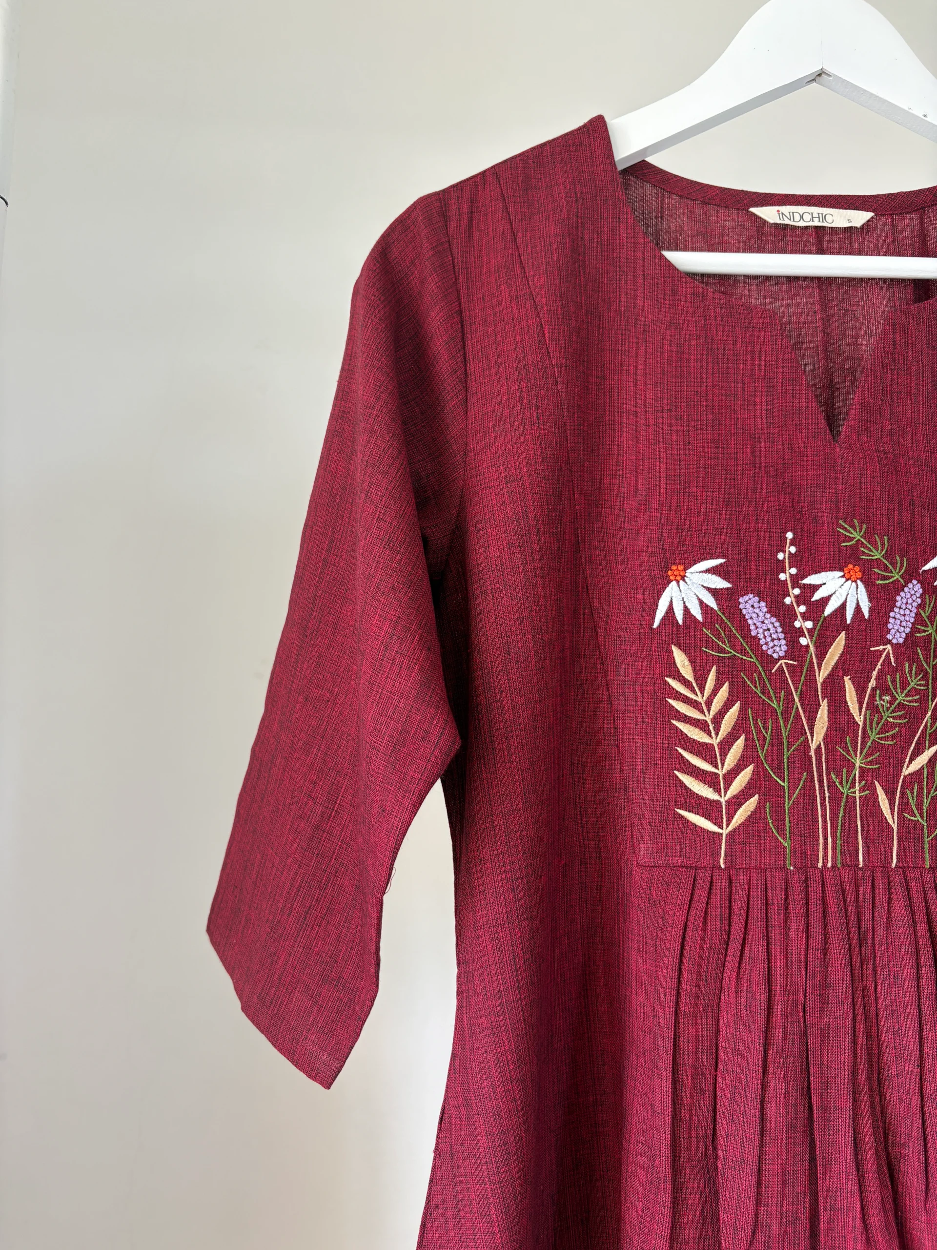 Deep Maroon Embroidered Set
