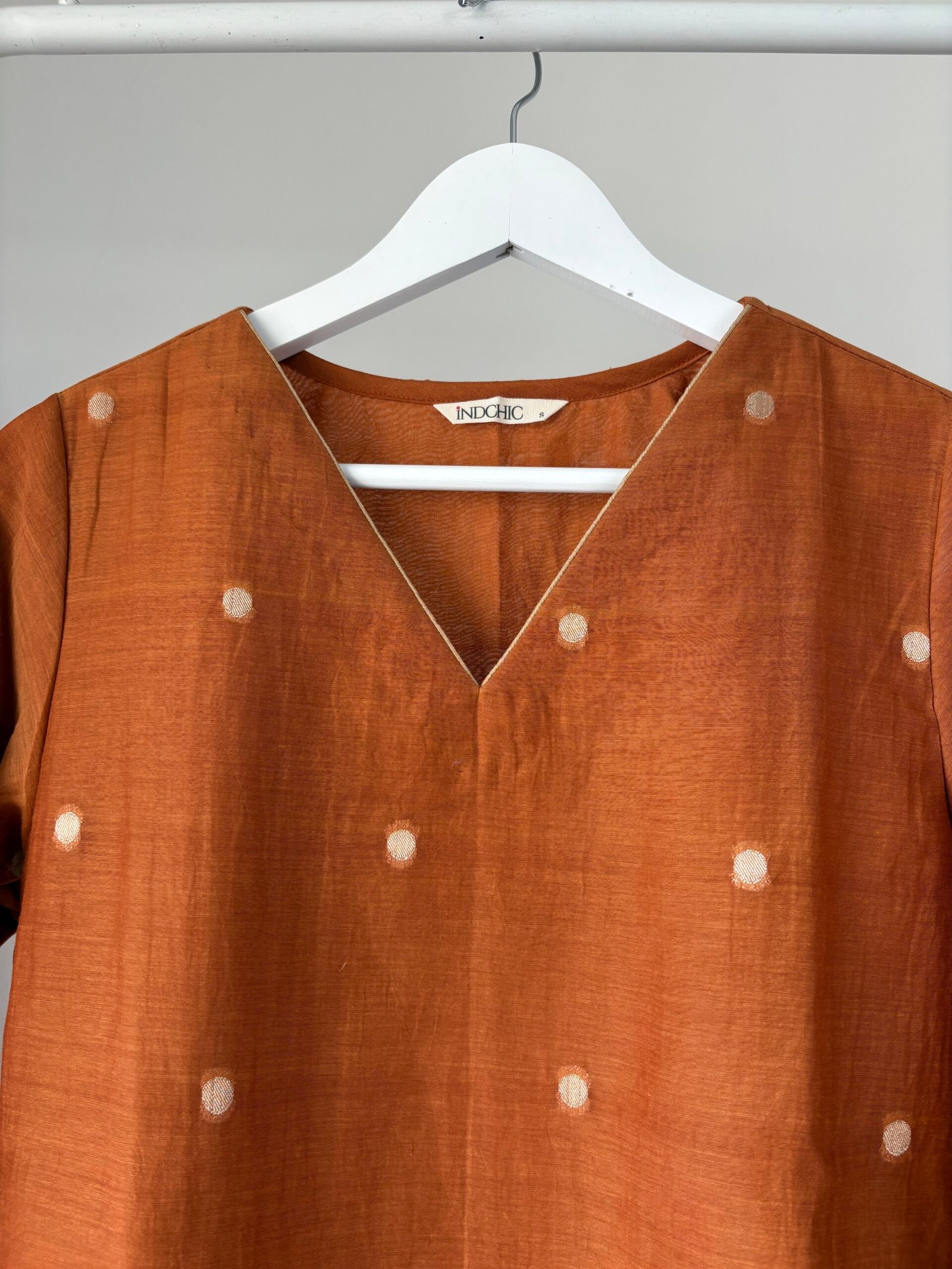 Burnt Orange Mul Chanderi Set