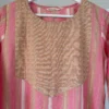 Pink-Beige Striped Kurta Set