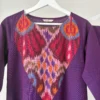Plum-Violet Ikkat patch Kurta Set