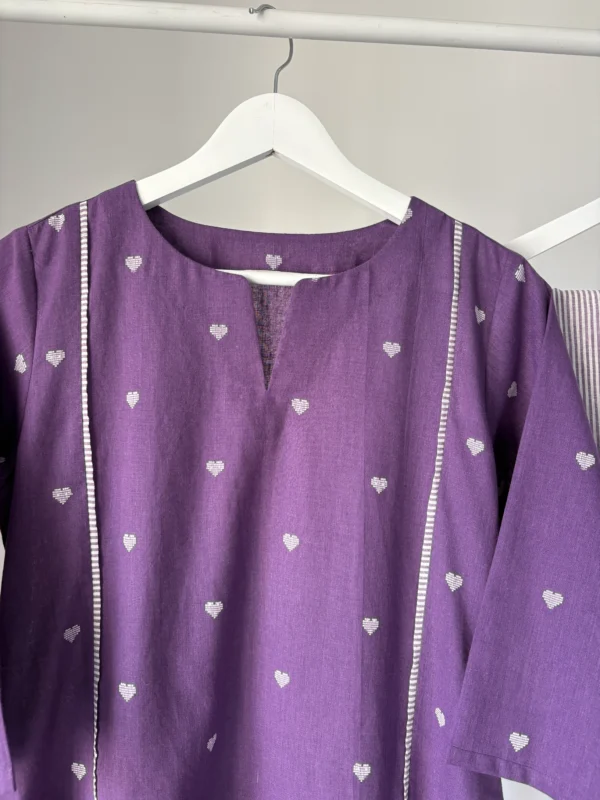 Violet heart woven Kurta Set