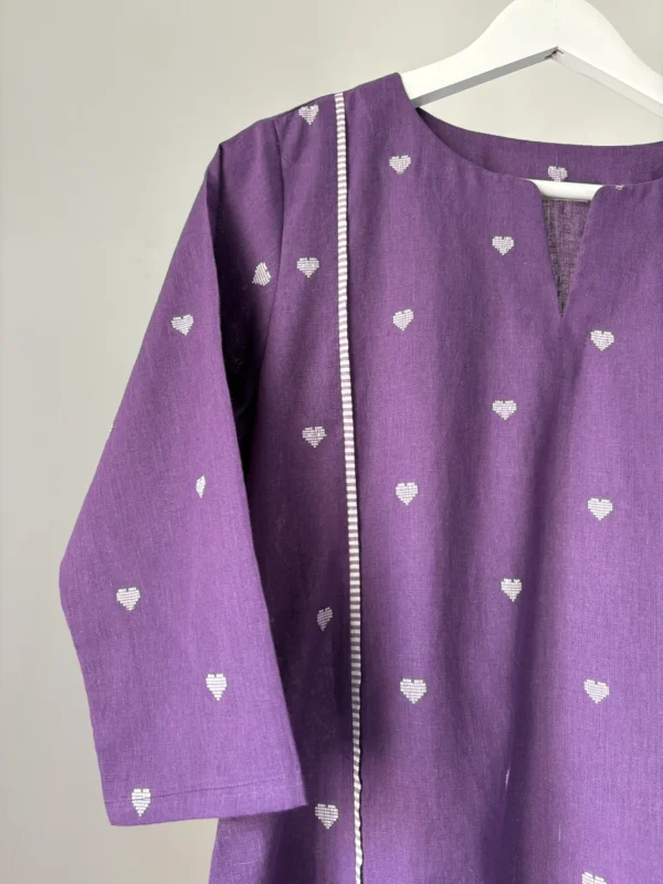 Violet heart woven Kurta Set