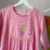 Pastel pink checked kurta set