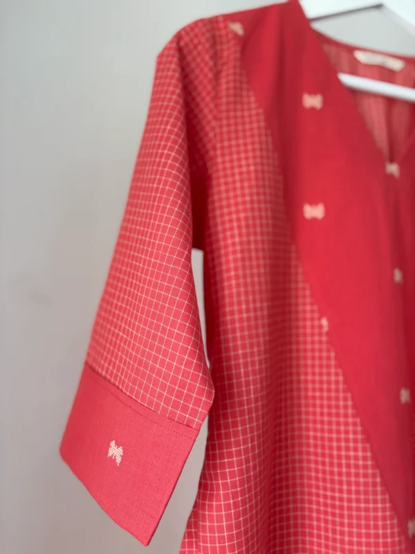 Peach-Red Kurta Set