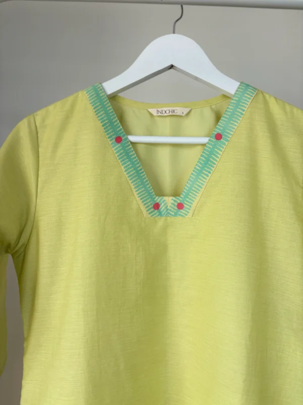 Pastel Yellow Chanderi Cotton Set