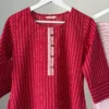 Red woven Kurta Set