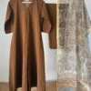 Umber Brown Kurta Set with Kota Dupatta