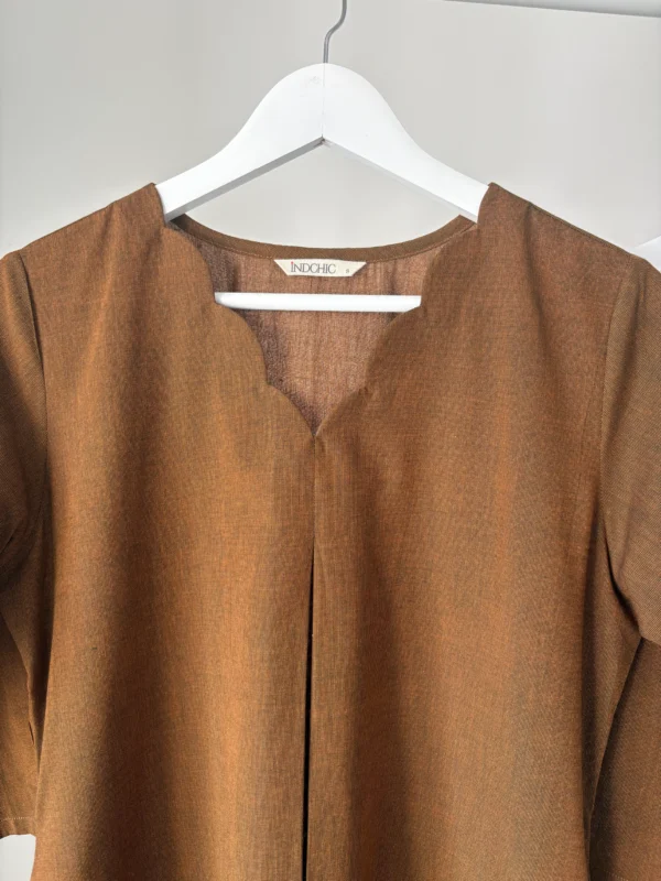 Umber Brown Kurta Set with Kota Dupatta