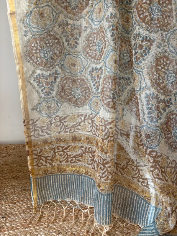 Umber Brown Kurta Set with Kota Dupatta
