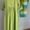 Pastel lime green checked kurta set