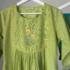 Pastel lime green checked kurta set