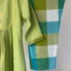 Pastel lime green checked kurta set