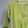 Pastel lime green checked kurta set