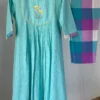Pastel blue checked kurta set